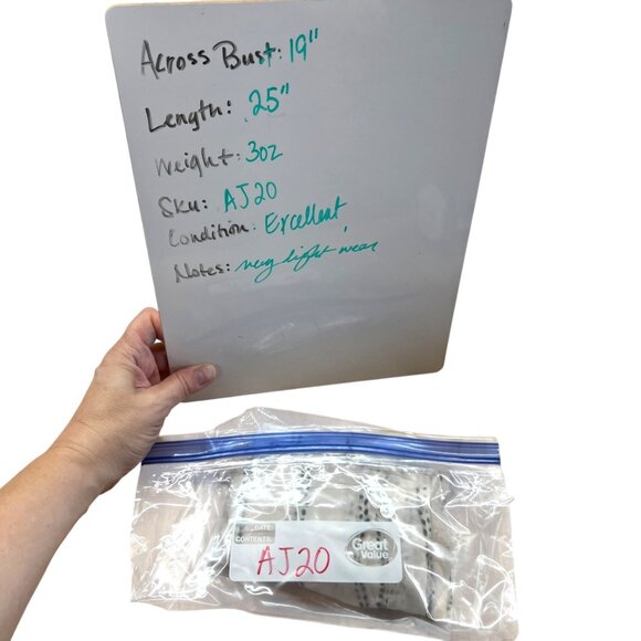 Bella Dahl High Neck Sleeveless Back Button Up Top White Black Size Large - Picture 10 of 11